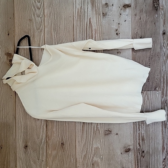 PAIGE Size Small Ivory Raundi Wool Blend Turtleneck Sweater - Picture 2 of 8